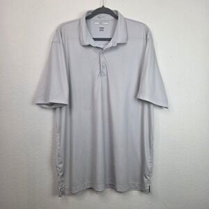 Greg Norman ML75 Play Dry Polo Shirt Mens XXL Gray Geometric Performance Golf